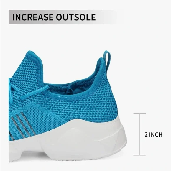 Blue and White Sneakers with Mesh Upper and Lace-Up Design NWOT - Picture 6 of 12